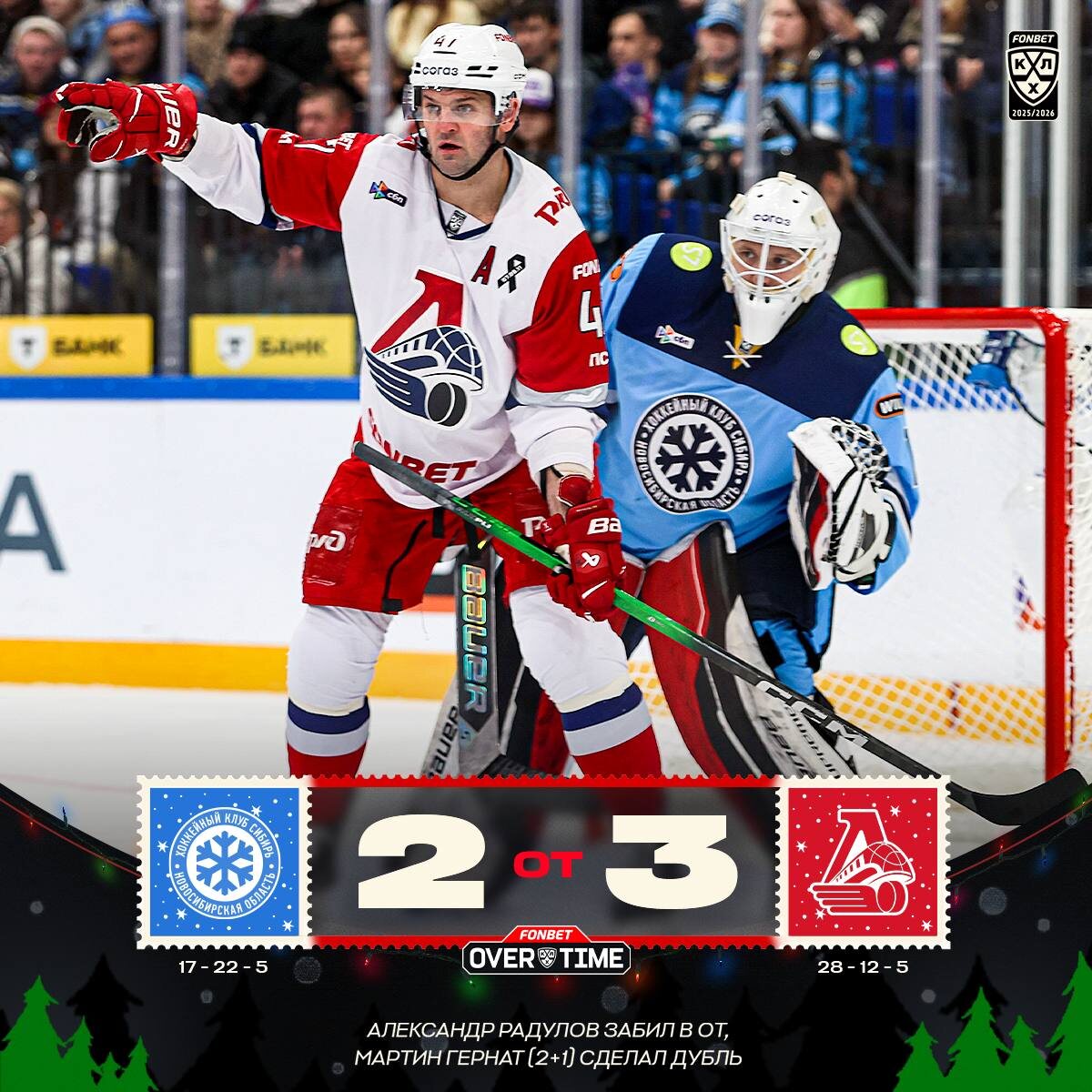 Феноменальный вечер для Мартина Герната: «Локомотив» добывает победу над «Сибирью»