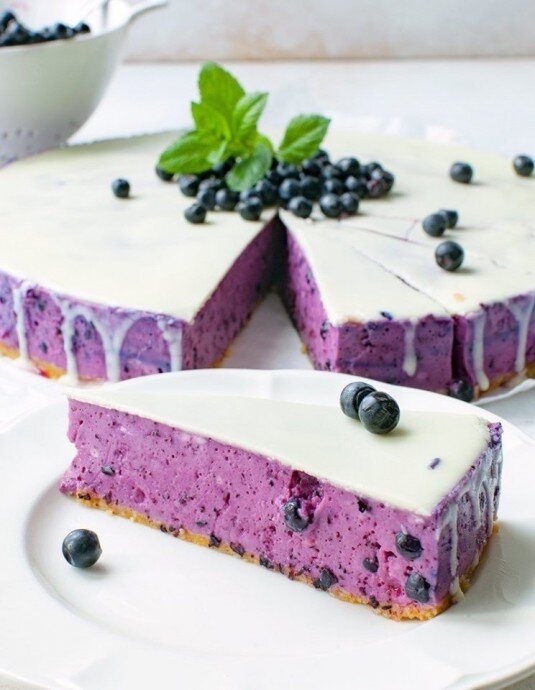 Черничный чизкейк с белым шоколадом
