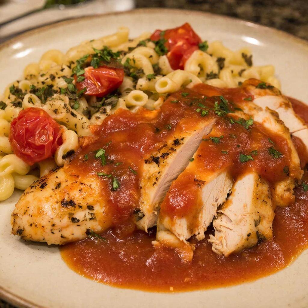 Курица тушеная в томате