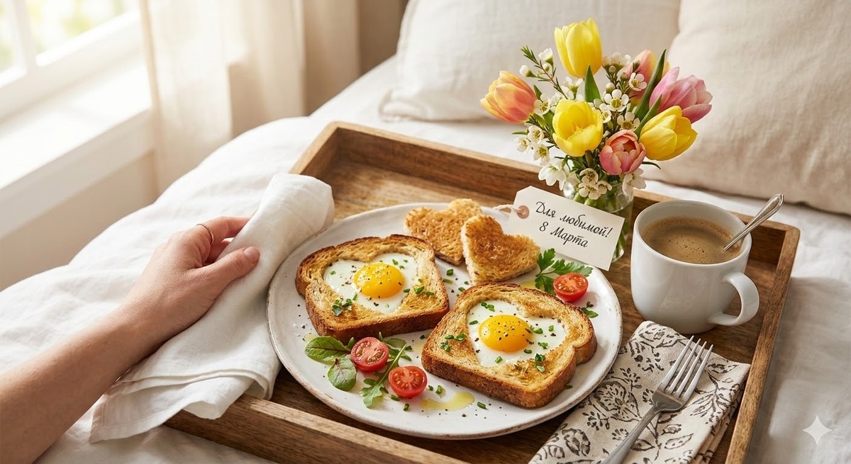 Как удивить на 8 марта: Завтрак в постель, который сможет приготовить каждый