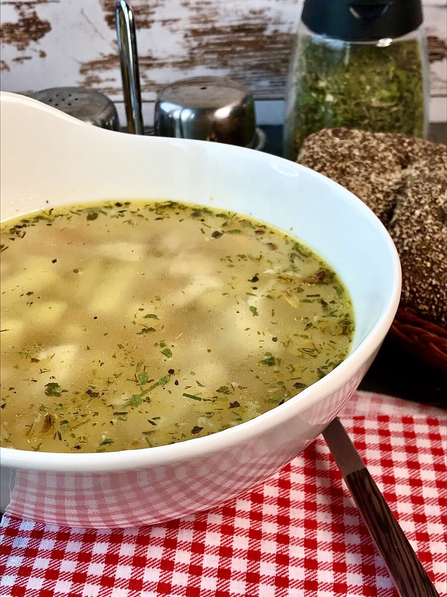 Нежный суп с морским окунем