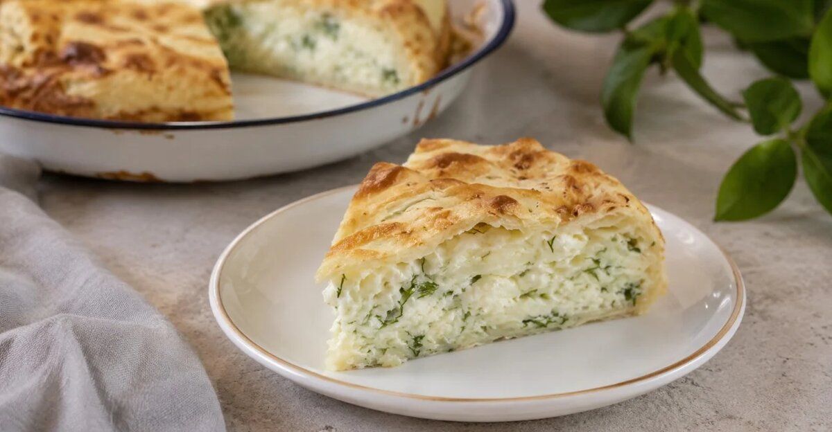 Ленивый пирог с сулугуни: просто и вкусно